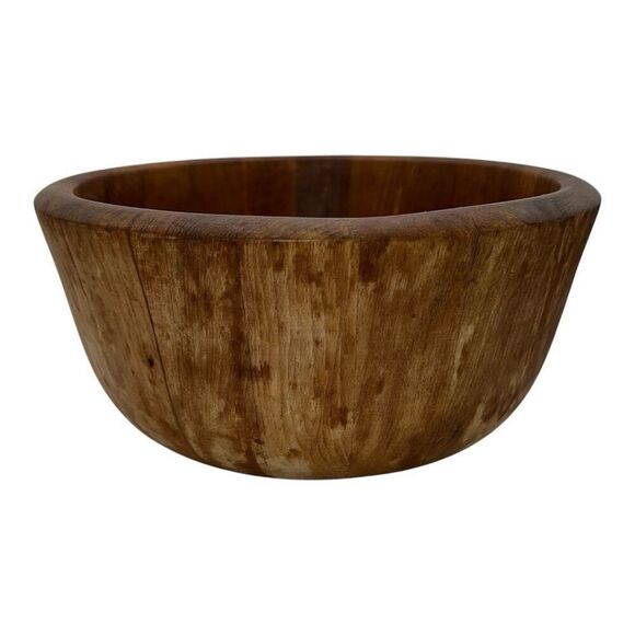 DANSK International MCM Wood DENMARK Staved Teak Chunky Round Large Bowl Salads - Picture 1 of 7